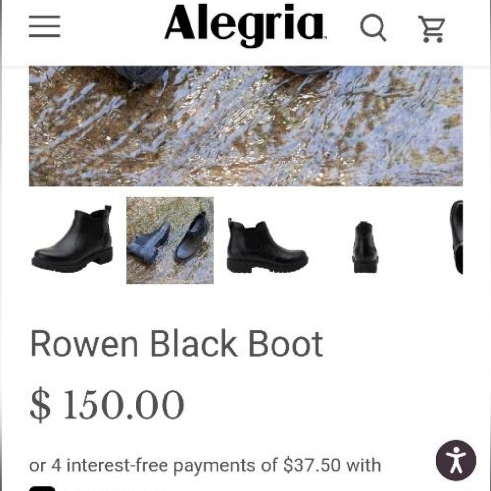 42 Alegria Waterproof Rowen Black Leather Chelsea Ankle Boot Shoe Women 11.5 12 - Picture 4 of 16